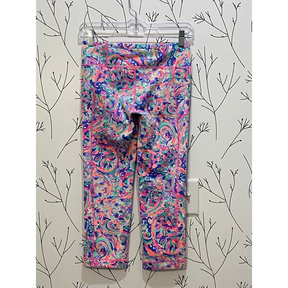LILLY PULITZER LUXLETIC 21" Cropped Leggings Weekender La Playa SMALL Pastel - Picture 5 of 6